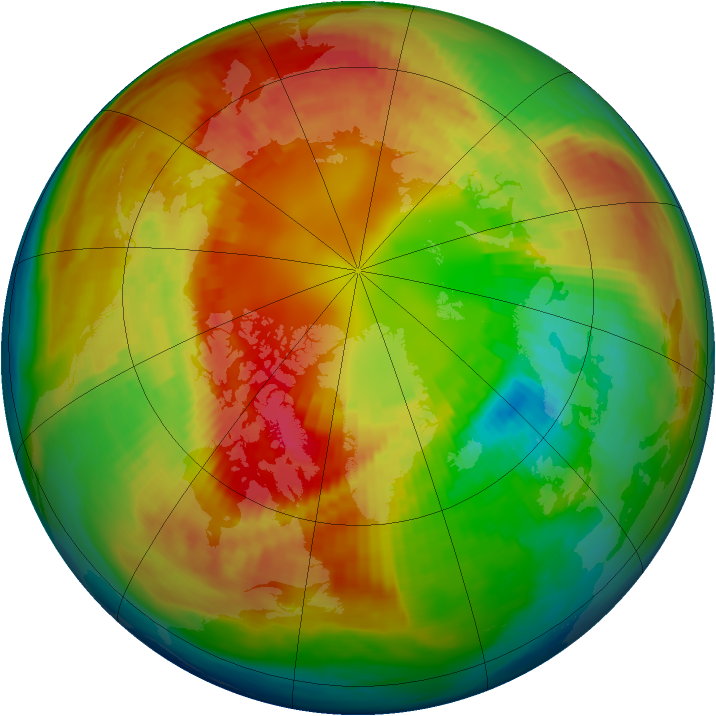 Arctic ozone map for 24 February 1983